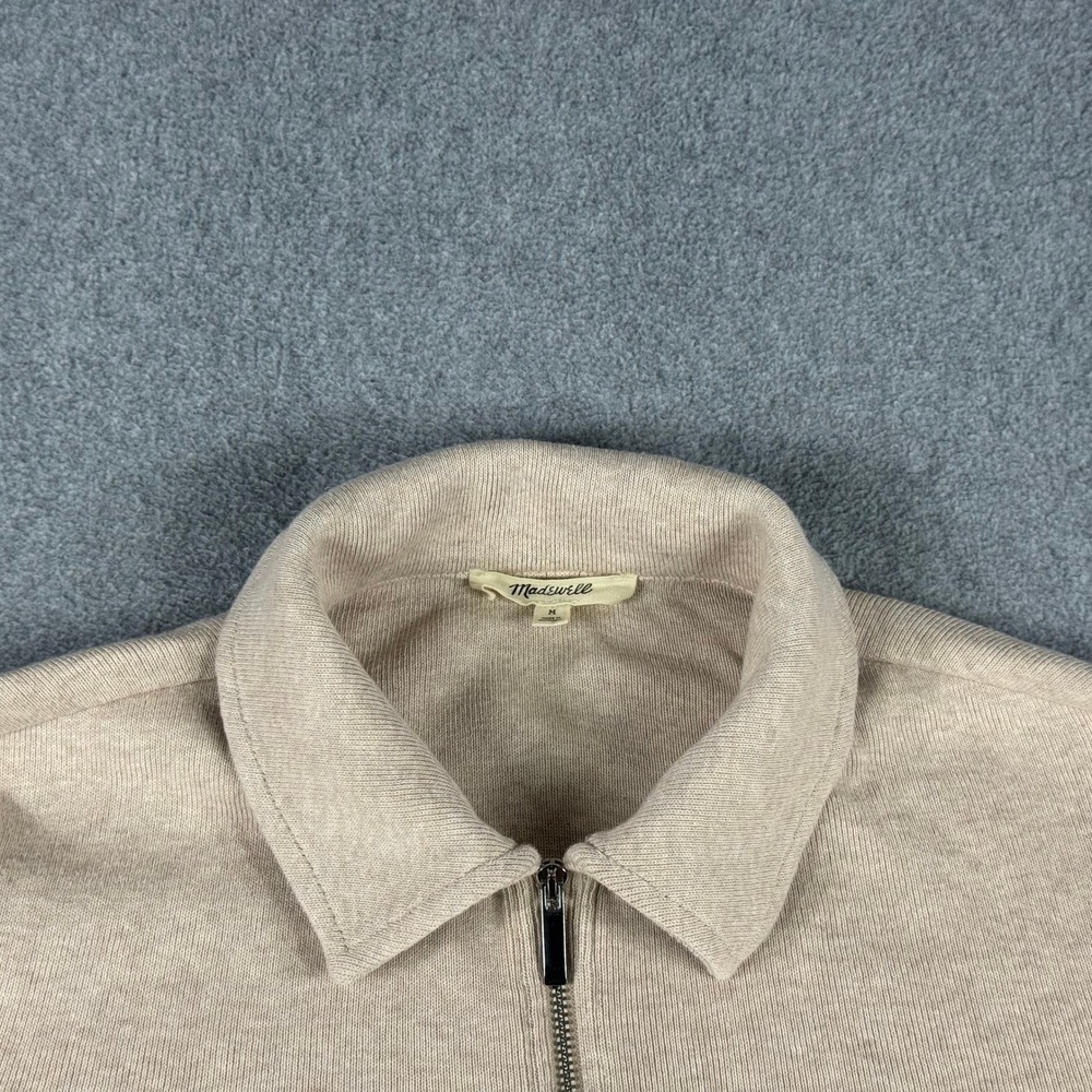 Madewell Sweater Womens M Beige Full Zip‎ Jacket Knit Cotton